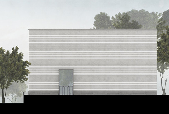 Fassadenzeichnung des Bauhaus Museum Weimar
