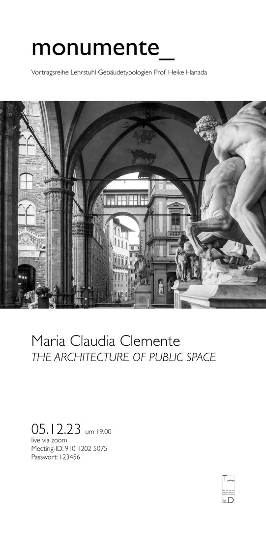 Einladungsplakat zum Gastvortrag von Claudia Clemente am 05.12.23 um 19h via zoom