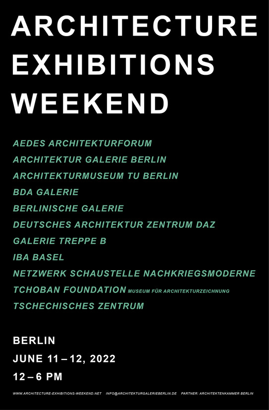 Werbeplakat zum Architecture Exhibitions Weekend in Berlin am 11. + 12.06.2022