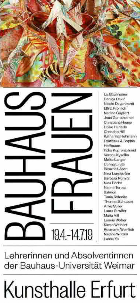 Infoflyer zur Ausstellung Bauhaus Frauen in der Kunsthalle Erfurt