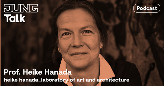 Plakat zur Podcast-Reihe mit Foto von Prof. Heike Hanada
