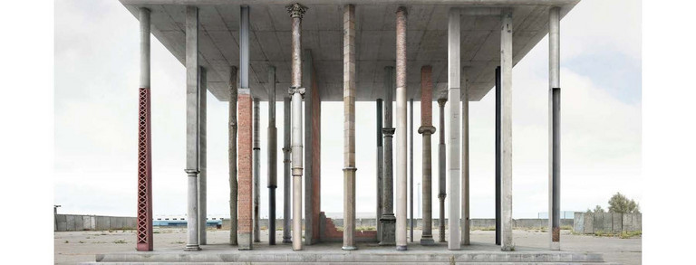 Fotocollage diverse Steelen aus verschiedenen Materialien und Formen