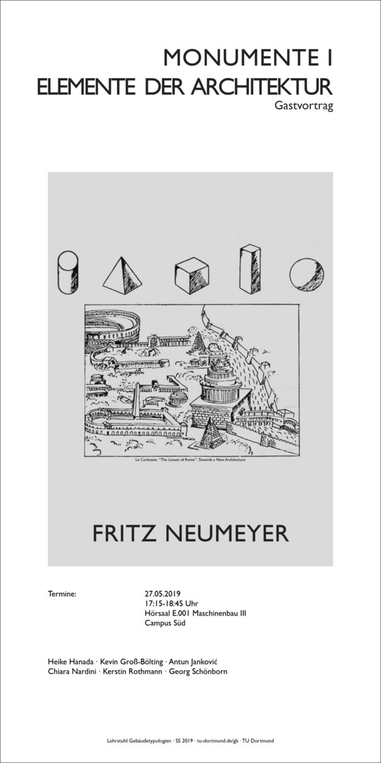 Einladungsflyer zum Gastvortrag von Prof. Fritz Neumeyer am 27.05.2019