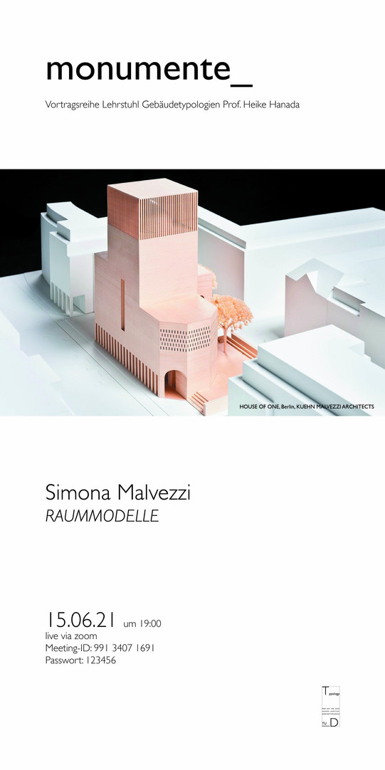 Einladungsflyer zum Gastvortrag von Simona Malvezzi am 15.06.2021
