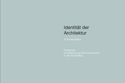 Foto des Covers von "Identität der Architektur,  IV. Konstruktion" 