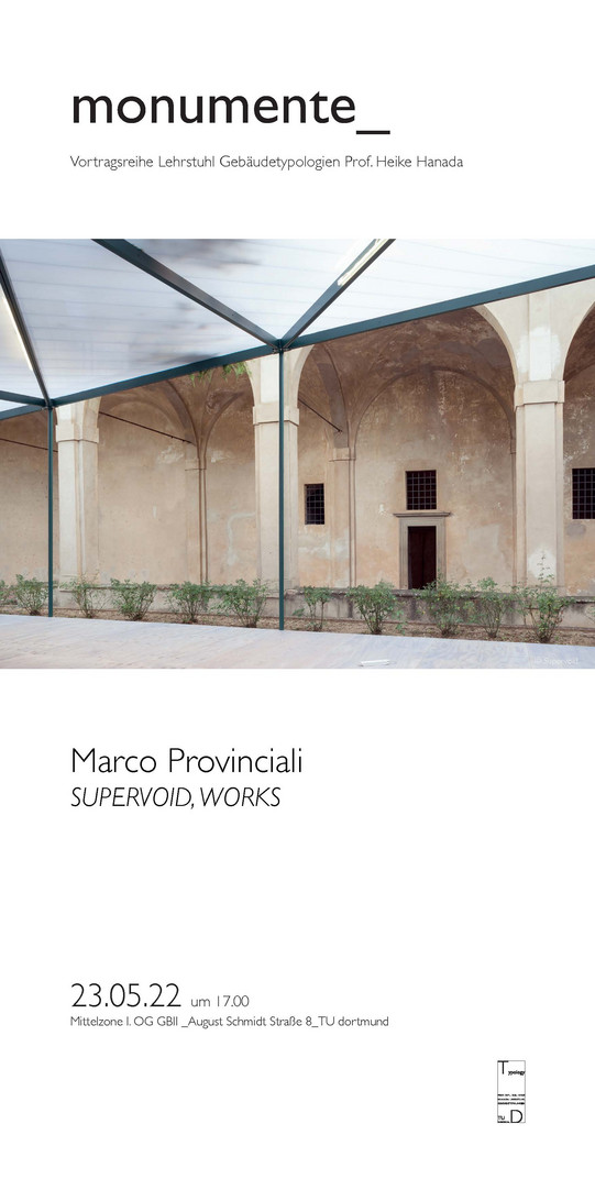 Einladungsflyer zum Gastvortrag von Marco Provinciali am 23.05.2022