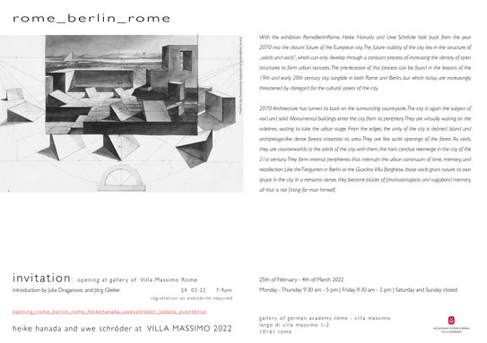 Einladungskarte zur Ausstellung rome_berlin_rome