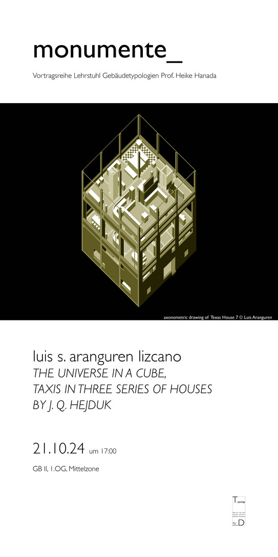 Einladungsplakat zum Gastvortrag von Luis Sebastián Aranguren Lizcano am 21.10.24 um 17:00h